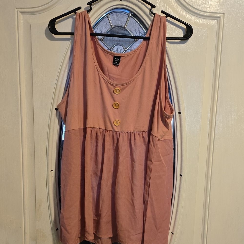SHEIN Pink Tank Top with Button Details